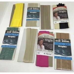 Assorted Vintage Wrights Seam Binding Bias Tape Sewing Craft DIY Create Lot
